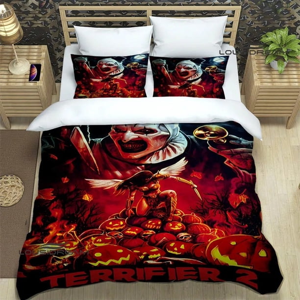 Terrifier horror printed bedding sets exquisite bed supplies set duvet cover bed comforter sets bedding sets luxury birthday gift