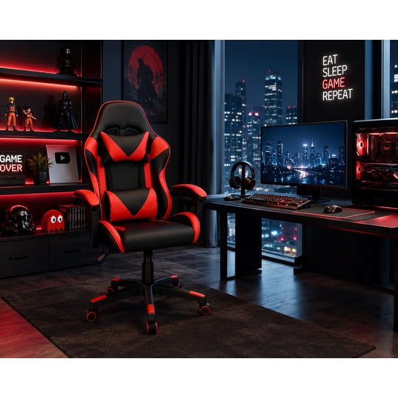 Silla Gamer Titan X Red Ergonómica Reclinable Roja y Negra Premium