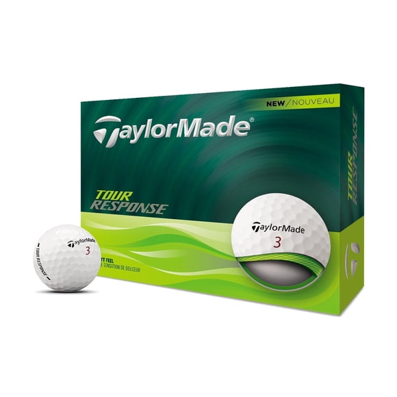 Pelota de golf TaylorMade Tour Response 2025 blanca, una docena