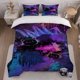 thumbnail image 1 of Neon Graffiti Wallpaper Printed Duvet Cover Set Three-Piece Bedding Set with 1 Duvet Cover and 2 Pillowcases, 1 of 1