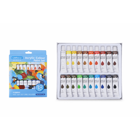 Baima - Set 18 Pinturas Acrílicas 12Ml Colores Surtidos Para Arte Y Manualidades