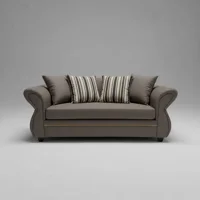 Sofá Grecia 3 Cuerpos Tela Marrón Repelente A Líquidos Flobal