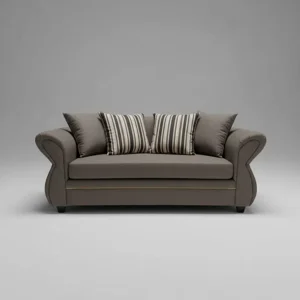 Sofá Grecia 3 Cuerpos Tela Marrón Repelente A Líquidos Flobal