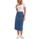 thumbnail image 2 of INSPIRE CHIC Falda Midi de Mezclilla para Mujer de Cintura Alta con Botones y Abertura Casual S Azul, 2 of 6