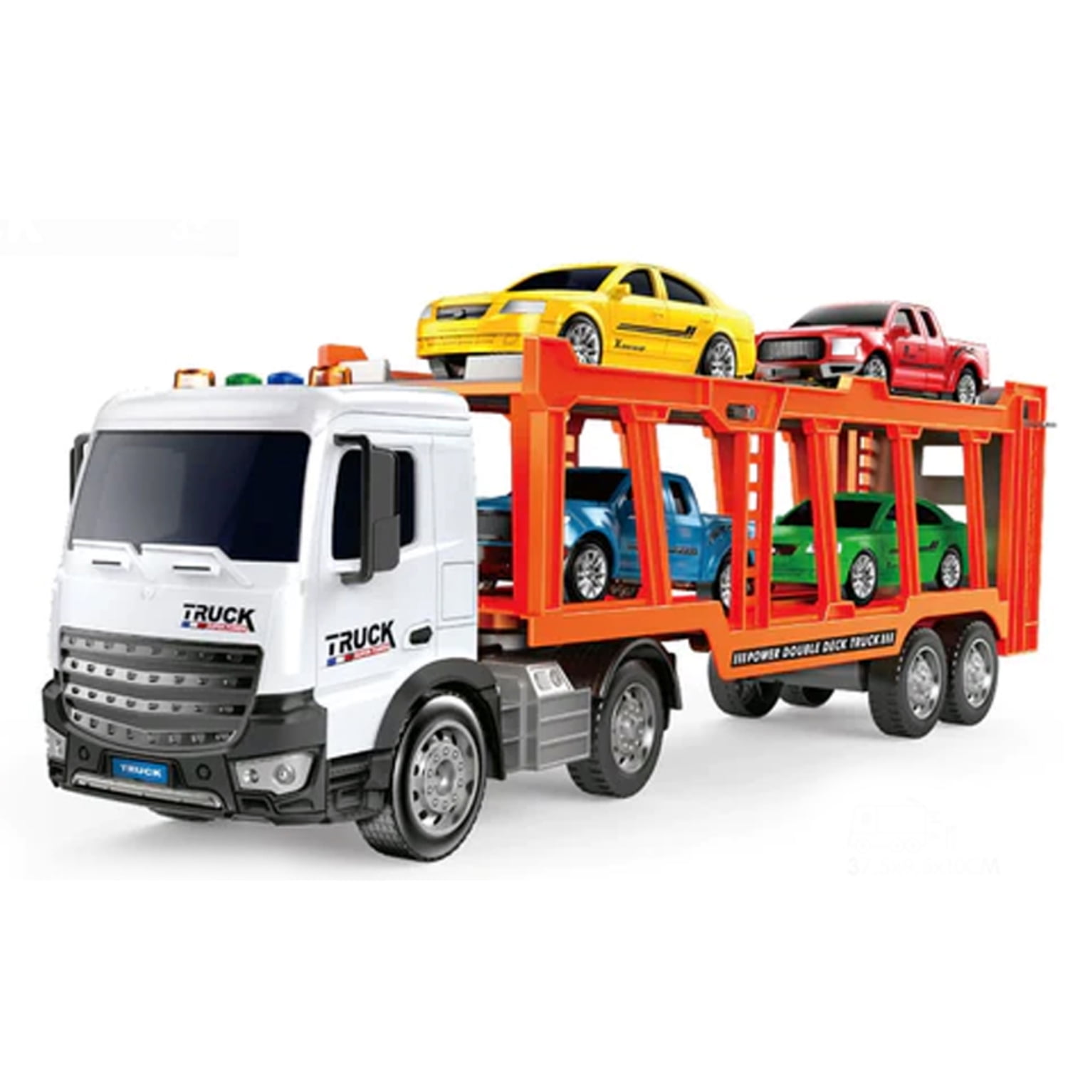 Camión Remolque a Fricción con Luz, Sonido y 4 Autos - PS | Lider