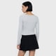 thumbnail image 2 of Polera Mujer M/L Cuello V Gris Melange Corona, 2 of 5