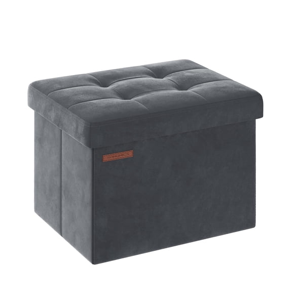 Reposapiés plegable Storage Ottoman SONGMICS, 31 x 41 x 31 cm, color gris