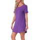 thumbnail image 4 of INSPIRE CHIC Camisón a Rayas Coloridas para Mujer Regreso a Clases Camiseta de Manga Corta Cuello Redondo Vestido Ligero Casual para Dormir L Púrpura, 4 of 6