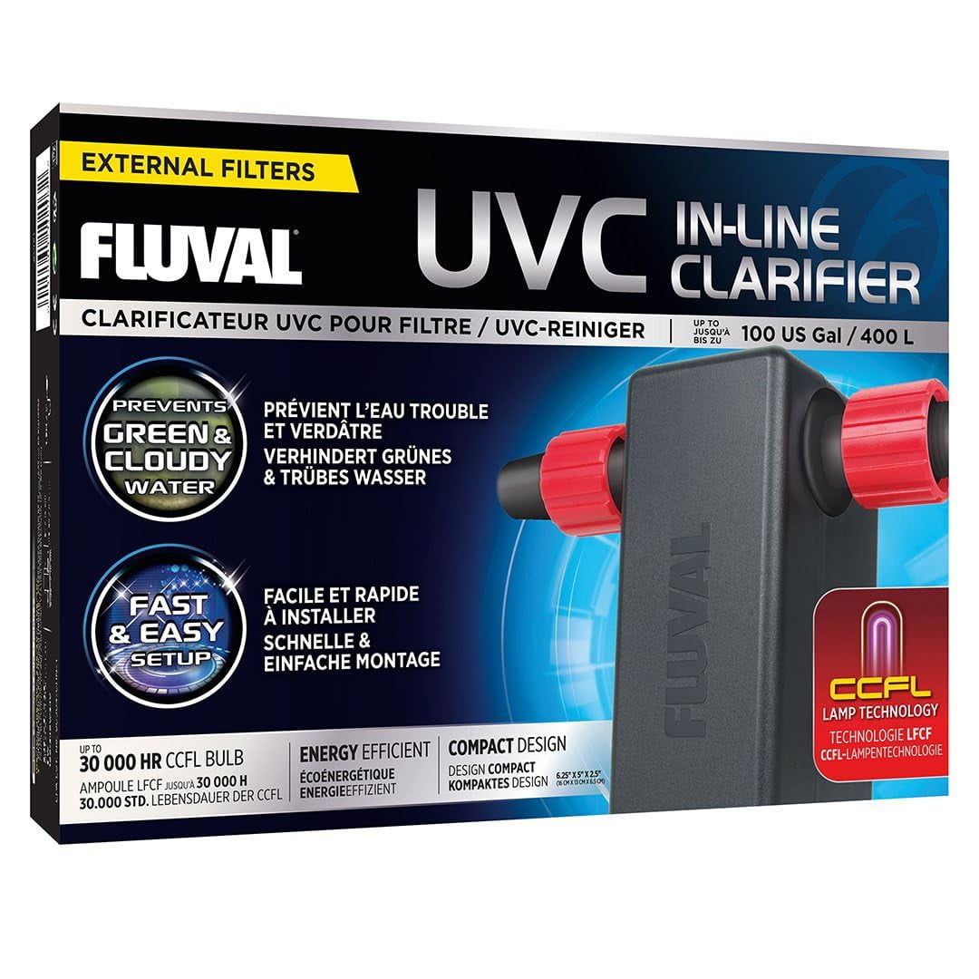 Clarificador UVC Fluval en línea para filtros de acuario, manguera de 16 mm