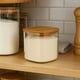 thumbnail image 3 of Frasco Tarro Hermetico Cuadrado 180ml Vidrio 6cm Tapa Bambú, 3 of 3