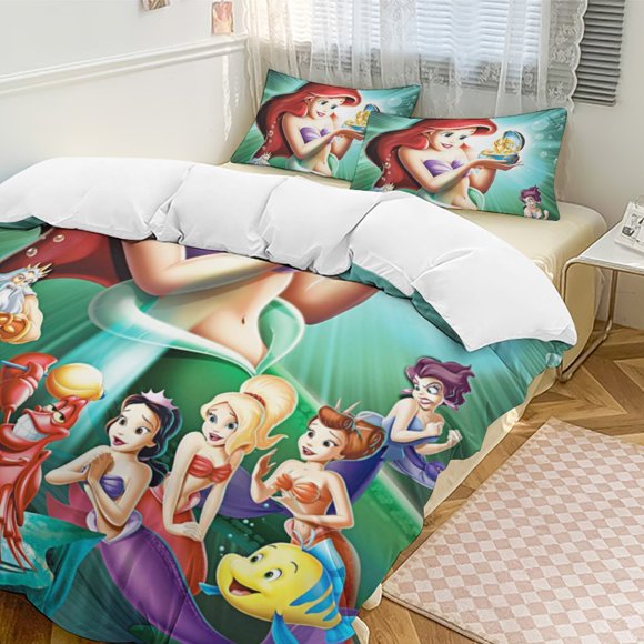 The Little Mermaid 3-Piece Bedding Set Soft Warm And Comfortable Soft Bed Set