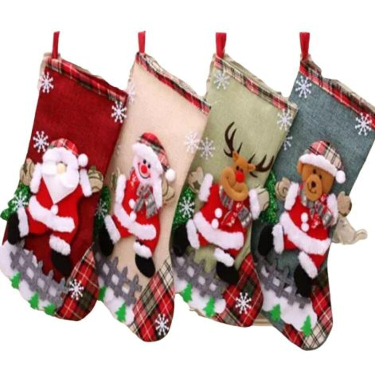 Bohemik - Pack 4 Botas De Navidad Aplicación Navideños