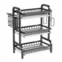 Baima - Escurridor De Platos 3 Niveles Metálico Con Bandeja 90X43X23Cm Organizador Cocina
