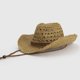 thumbnail image 3 of Sombrero Vaquero Tejido Estilo Cowboy Playa, Festival, Moda beige Talla Única, 3 of 5