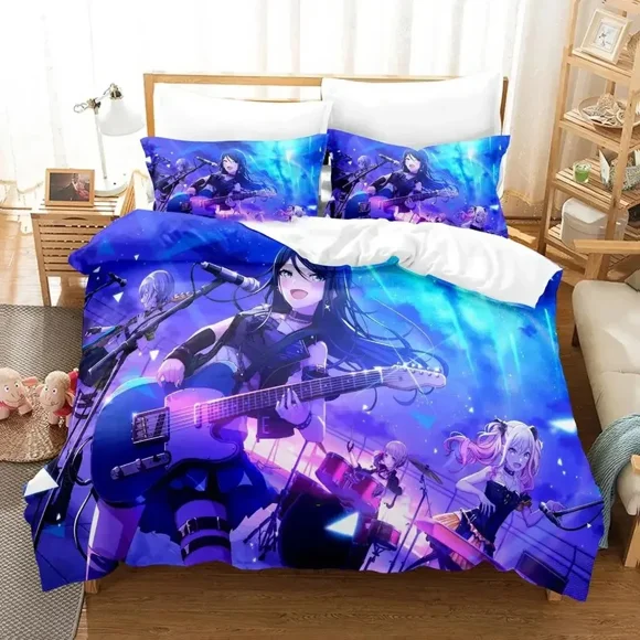 Project SEKAI Hoshino Ichika Bedding Set Boys Girls Duvet Cover Pillowcase Bed Kids Adult Bed Sheets