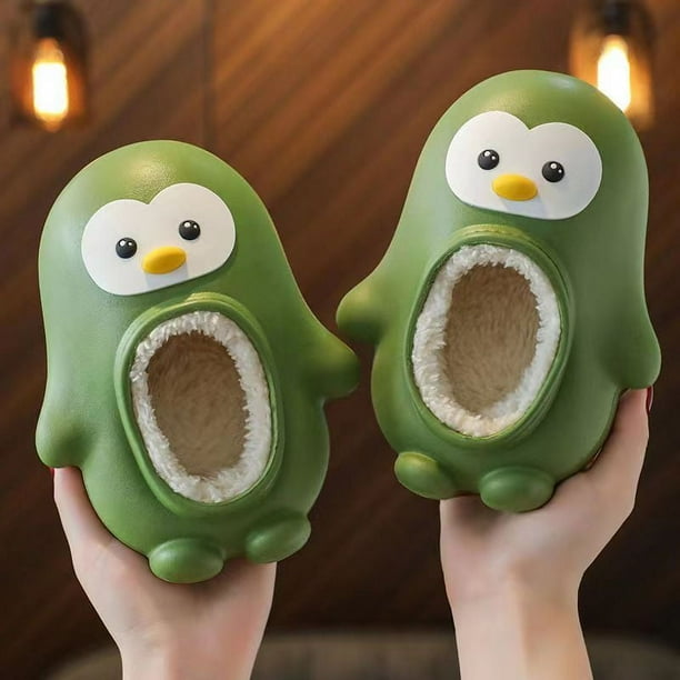 Kids Warm Waterproof Non-slip Cute Penguin Slippers Home Shoes Autumn Winter