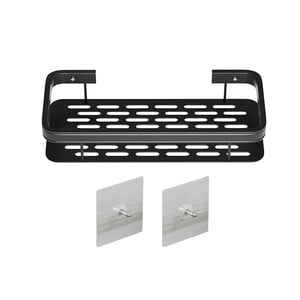 Magideal - Soporte De Almacenamiento Montado En La Pared, Estante Organizador De Baño, Estantes De Ducha Resistentes A La Corrosión De Aluminio Resistente, Estan Negro De Una Sola Capa.