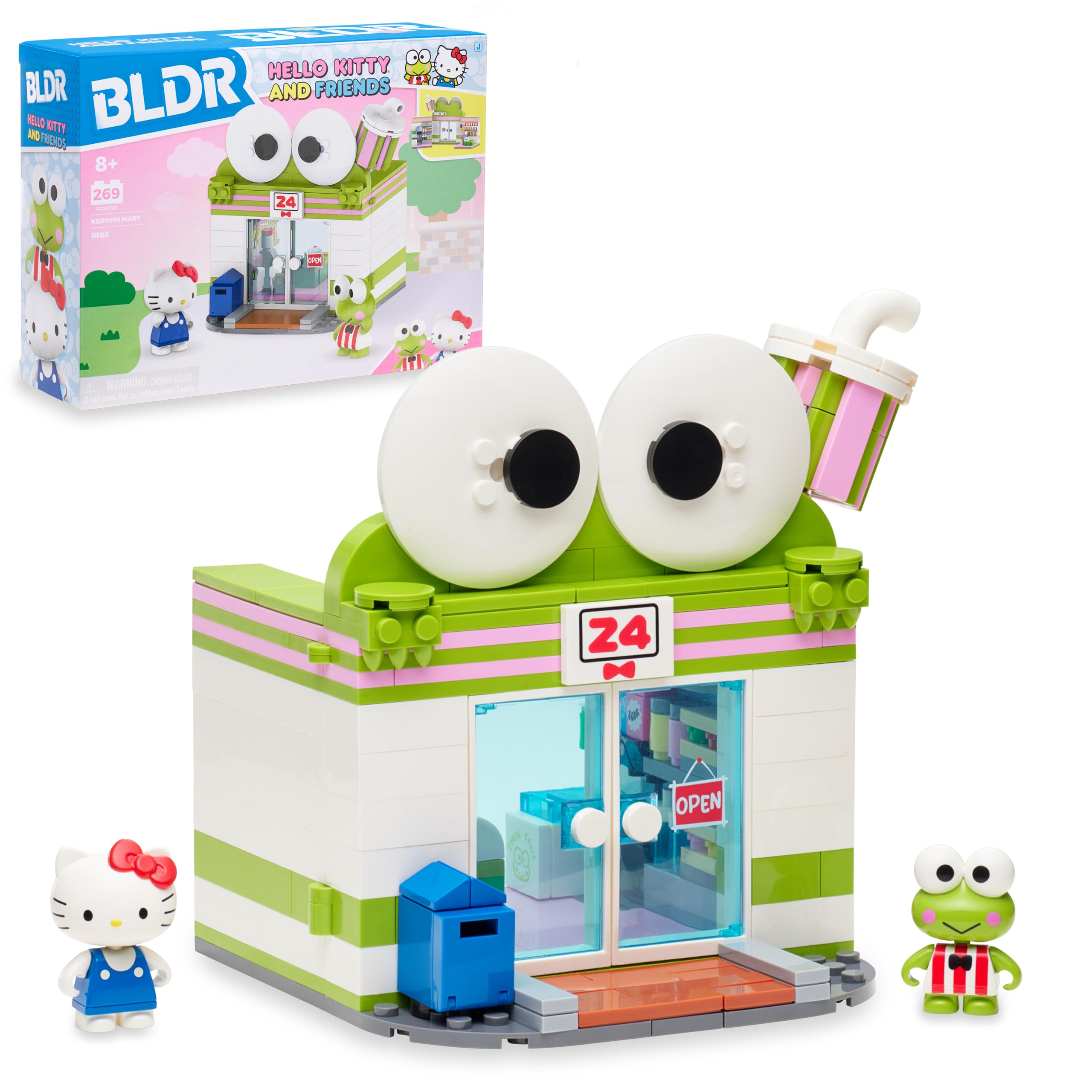Bldr Hello Kitty And Friends Keroppi Mart Building Set Con Minifiguras De Hello Kitty Y Keroppi
