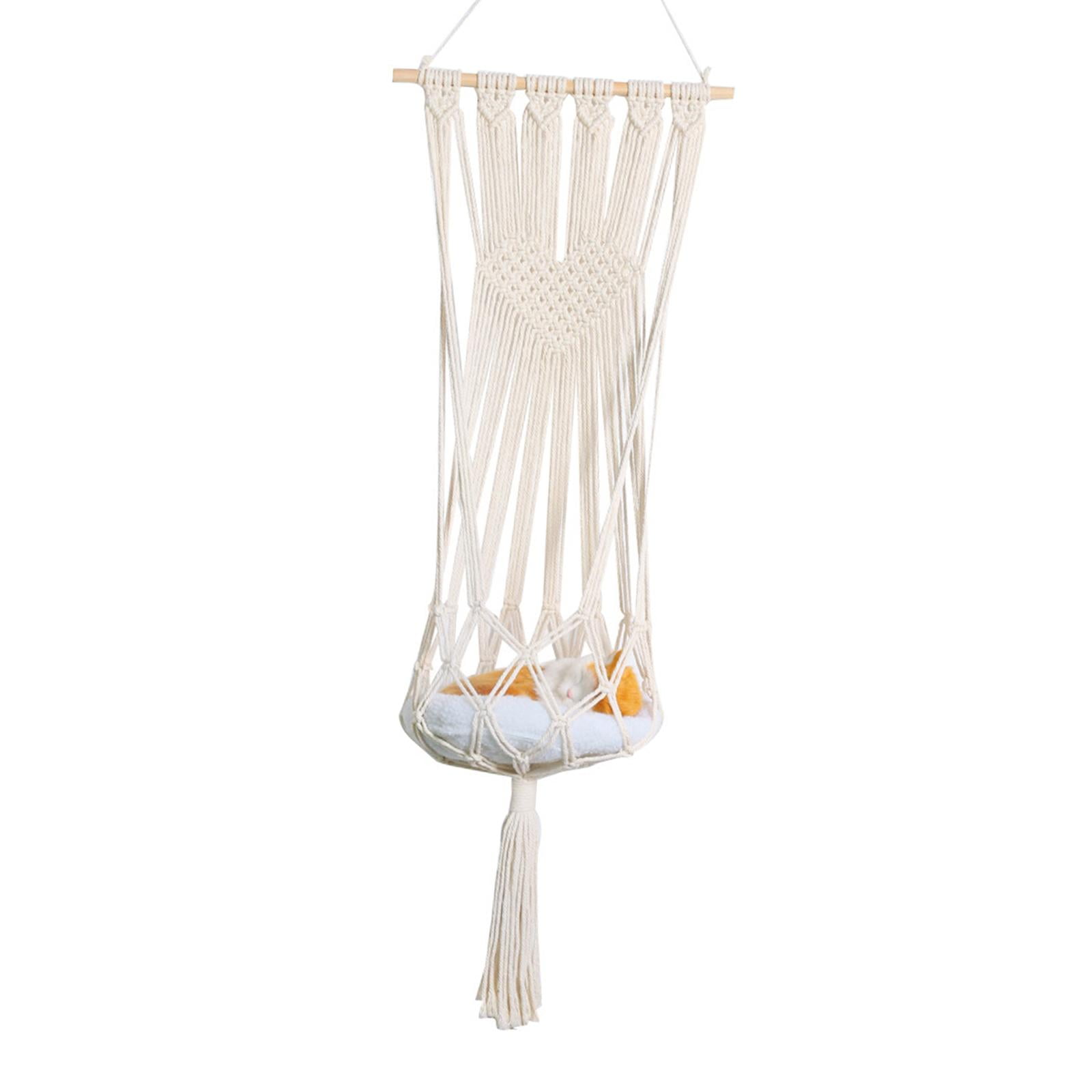 Magideal - Tapiz Bohemio Tejido A Mano, Macramé, Hamaca Para Gatos, Nido De Gato, Cama Para Cachorros, Casa Para Gatos, Jaula Para Gatos Con Borlas, Decoración