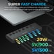 thumbnail image 3 of Hub USB-C SABRENT de 7 puertos, 5 Gbps, USB 3.2 con PD de 20 W para Mac PC, 3 of 7