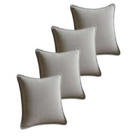 Genérico - Set De 4 Fundas De Cojin Lisa Con Borde 45X45 Gris