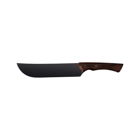 Cuchillo Para Carne Tramontina Churrasco Black Con Lámina De Acero Inoxidable Oscurecido Y Mango De Madera 8""