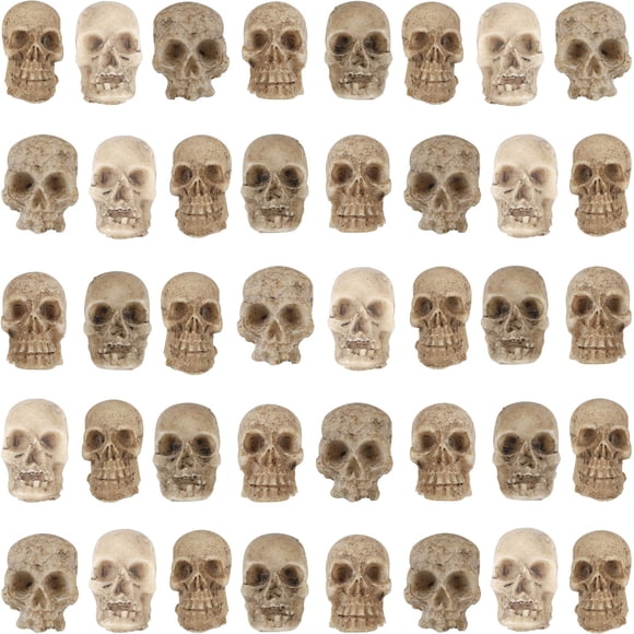 Escultura Junware 40 piezas miniaturas de calaveras de resina 1,8 cm