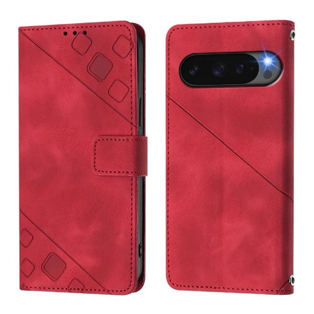 Funda Cartera para Google Pixel 10 5G con Soporte y Ranuras, Resistente a Golpes y Rayones Rojo