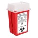 thumbnail image 1 of Contenedor de objetos punzantes Dealmed de 1,9 L con tapa abatible rojo, 1 of 5