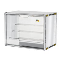 Magideal - Visualización De Visualización Acrílica Para La Visualización De Obstáculos De Recolección De La Pantalla De Figura Con Puerta Apilable Para Juguetes Blanco Pequeño