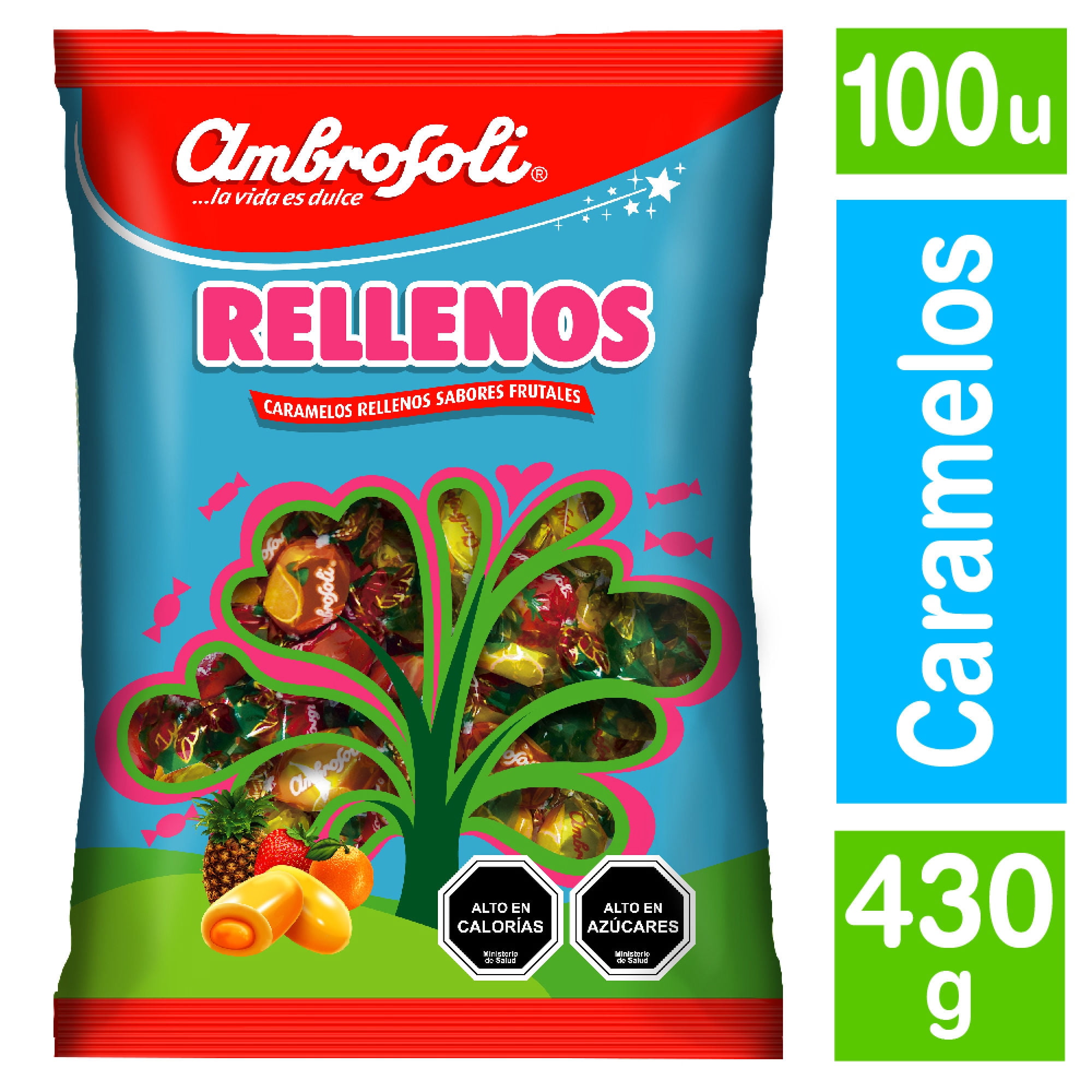 Caramelos Rellenos Sabores Frutales 430 g Ambrosoli