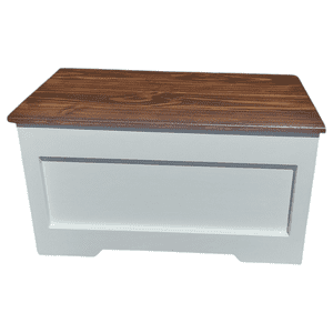 Diseños Nativa Spa - Baúl Madera Blanco Tapa Nogal Oscuro