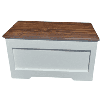 Diseños Nativa Spa - Baúl Madera Blanco Tapa Nogal Oscuro