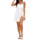 thumbnail image 2 of INSPIRE CHIC Camisón de Lencería para Mujer, Satén Sedoso, Tirantes Finos, Abertura Alta, Encaje con Lazo, Mini Vestido de Dormir, Talla S, Blanco, 2 of 6