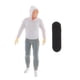 thumbnail image 2 of 1:64 Figuras Diorama Skater Boy con Monopatín Miniatura Modelo Blanco, 2 of 5