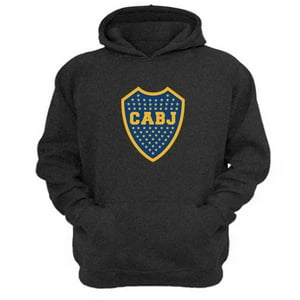 Genérico - Polerón Canguro Boca Juniors Gris Oscuro Talla S Unisex