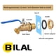 thumbnail image 5 of Llave de paso de agua de latón BILAL, kit de válvula de bola GHT macho de 3/4", 5 of 6