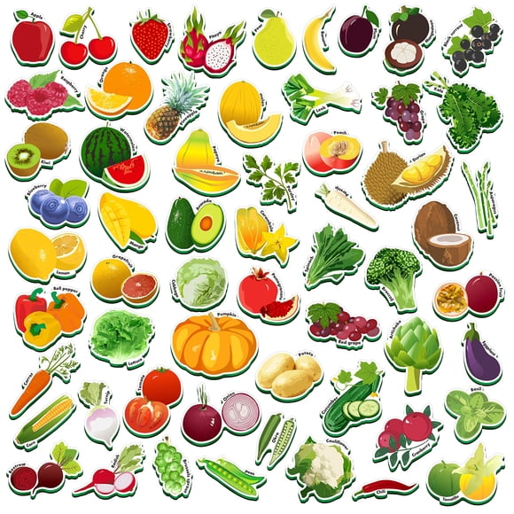 Set de imanes SpriteGru Fruits & Veggies, 59 unidades, para niños