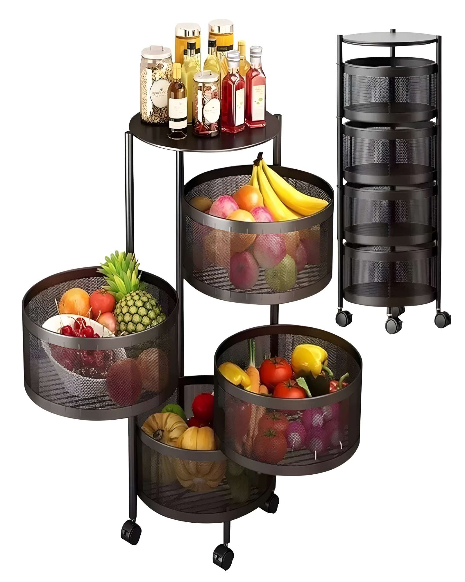 Genérico - Organizador De Fruteros 4 Niveles Redondo