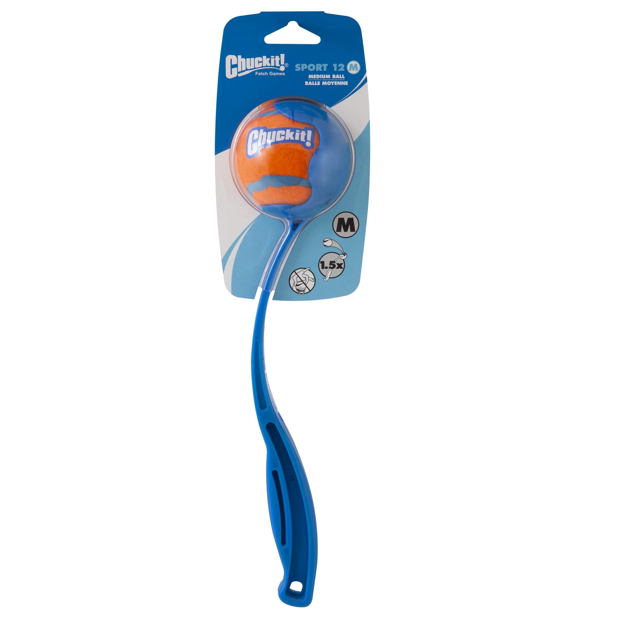 Lanzador De Pelotas Para Perros Chuckit! Sport 12 M Con Pelota Mediana