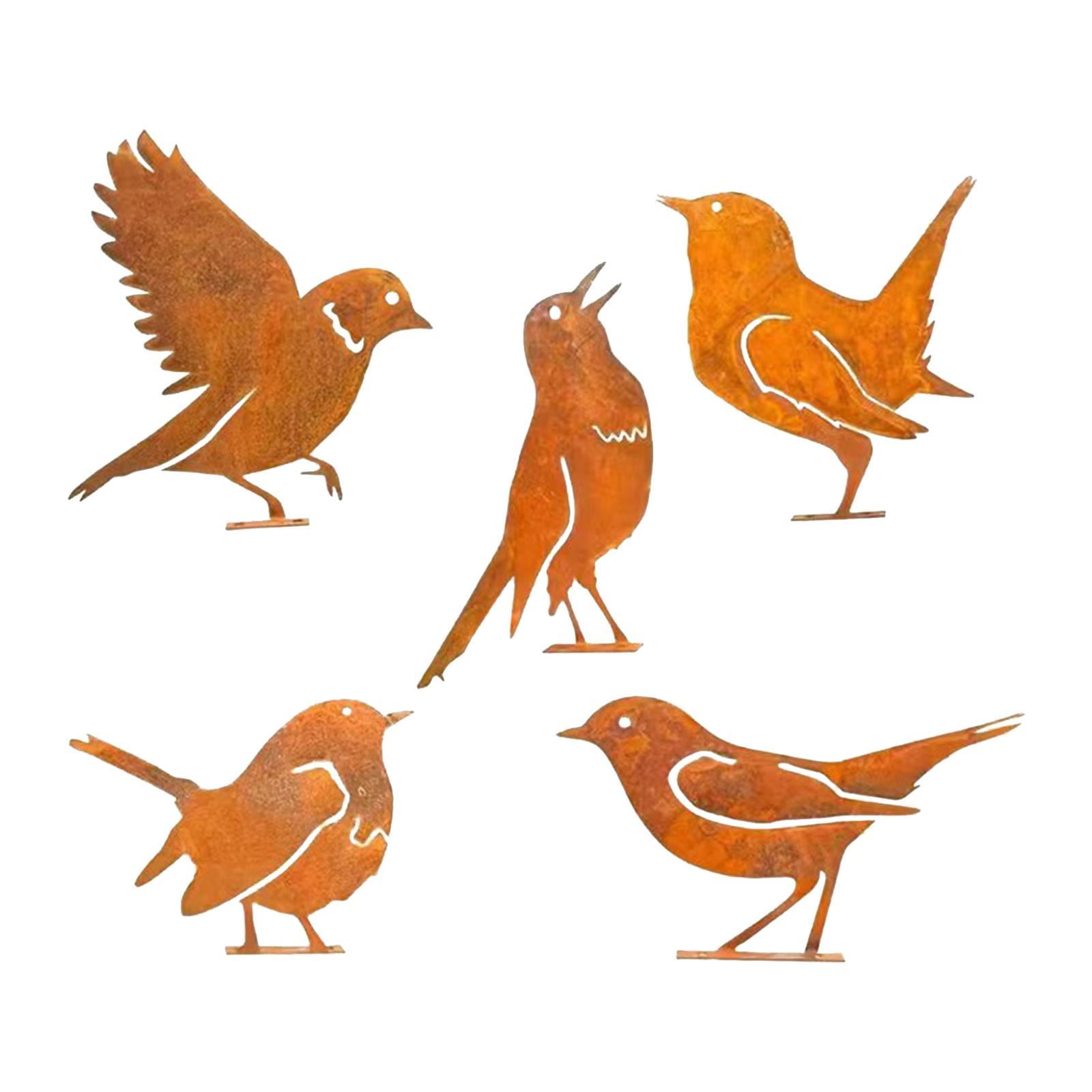 Ioensy - 5 Piezas De Decoración De Pájaros De Hierro Accesorios Para Fotografiar Para Puertas De Jardín De Ventanas Del Patio