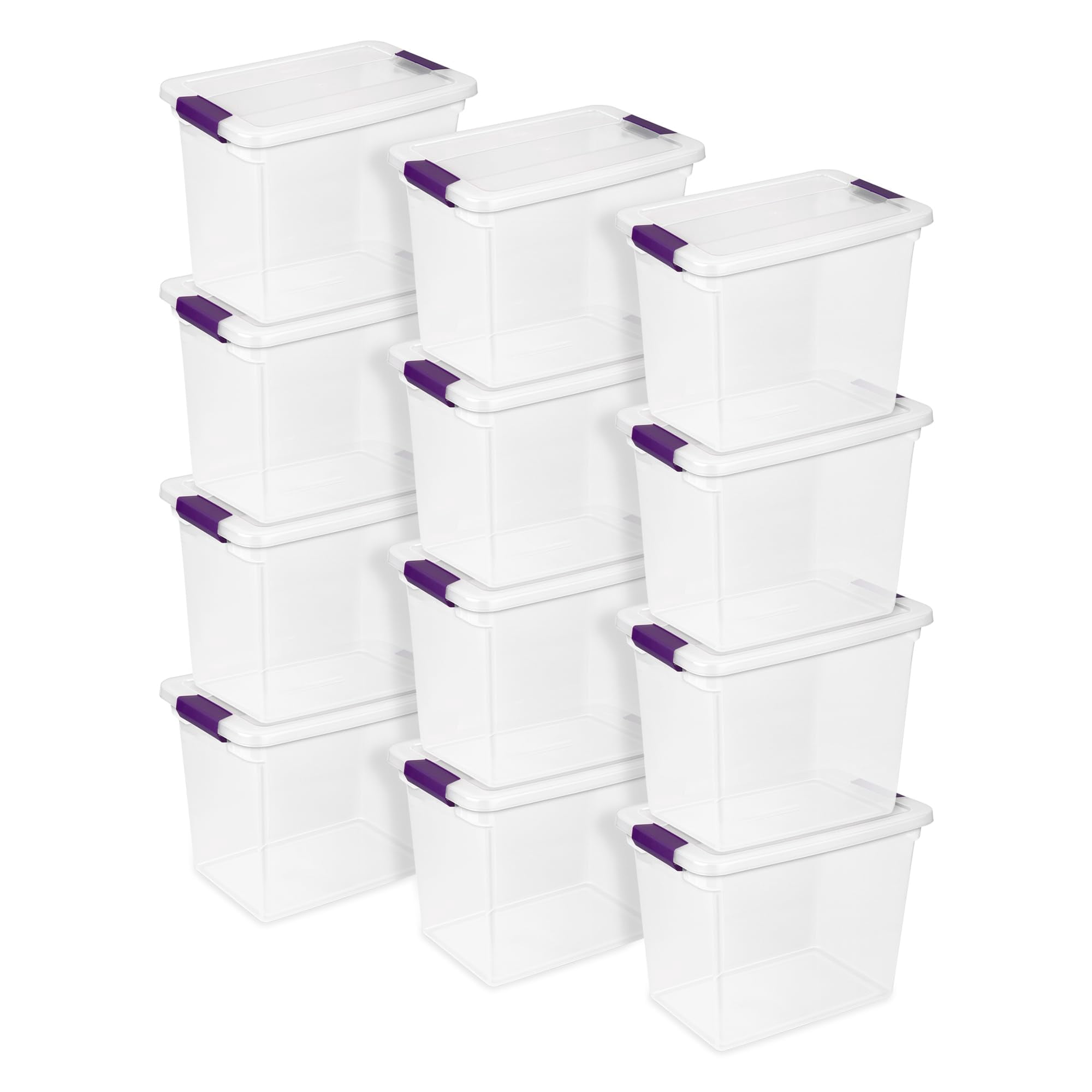 Caja De Almacenamiento Sterilite Clearview Latch 27 Qt, Paquete De 12 Unidades