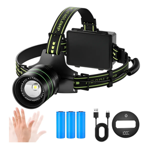 Genérico - Linterna Frontal Led Recargable,Con Sensor Y Luz De Aviso