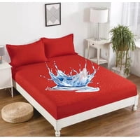 Aladdins Shop - Cubrecolchon Forro Impermeable Para Cama 2 Plazas Color Rojo