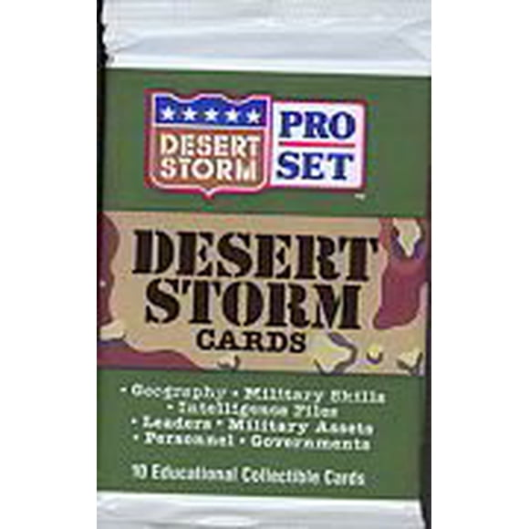 Set Trading Cards Pro Desert Storm 1991 (1 paquete) con 10 cartas