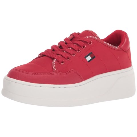 Zapatilla Tommy Hilfiger Grazie Para Mujer, Color Rojo, Talla 5.5