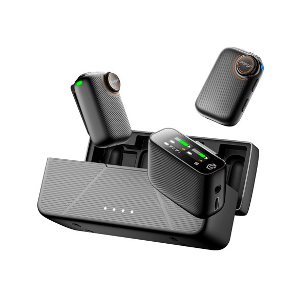 Micrófono PQRQP S20 2TX+1RX Inalámbrico de 250 m de alcance