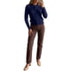 thumbnail image 2 of INSPIRE CHIC Cárdigan de Punto de Mujer con Cuello Redondo, Manga Larga, Abotonado, Abierto al Frente, Azul Medio, 2 of 6