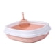 thumbnail image 1 of Caja De Arena Para Gatos, Caja De Arena Con Borde Alto, Inodoro Portátil Duradero Para Cachorros, Rosa, Mediano, 1 of 5
