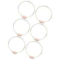 Magideal - 6X Centro De Mesa De Aro Floral De Metal, Corona De Boda Con Soporte De Madera, Decoración De Corona, Decoración De Mesa, Aro De Corona Para Acción De Dia 25Cm